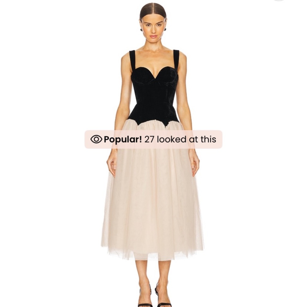 LPA Estella Midi Dress in Black and Tan